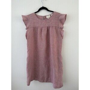 Cynthia Rowley Linen Cap Sleeve Dress, Red White Stripe Pockets